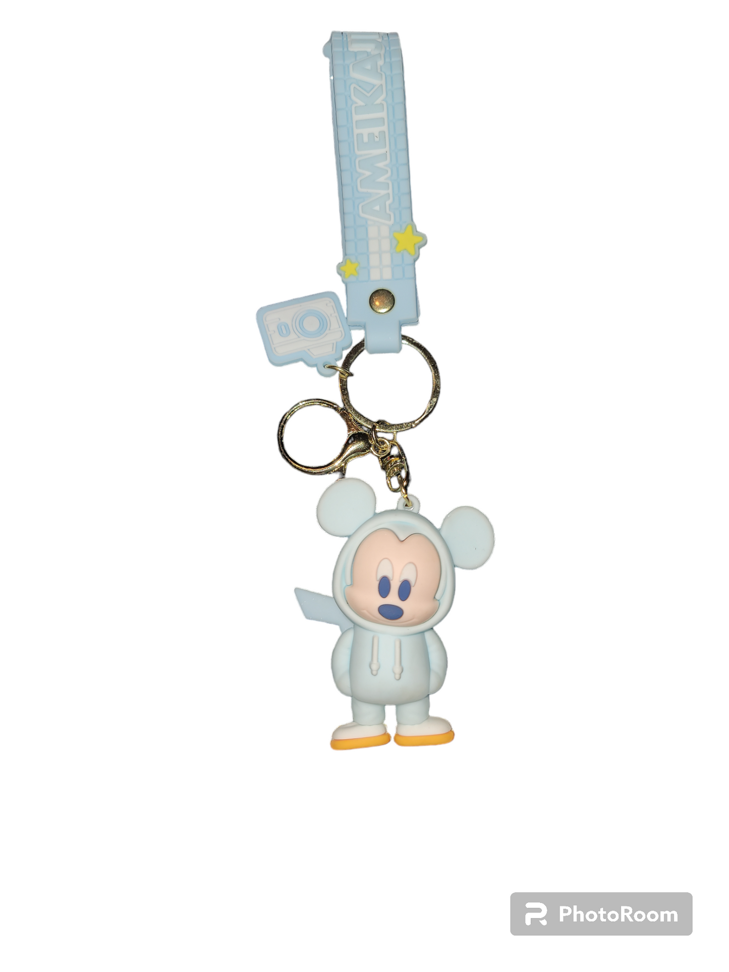 Light Blue Sports Mickey Keychain