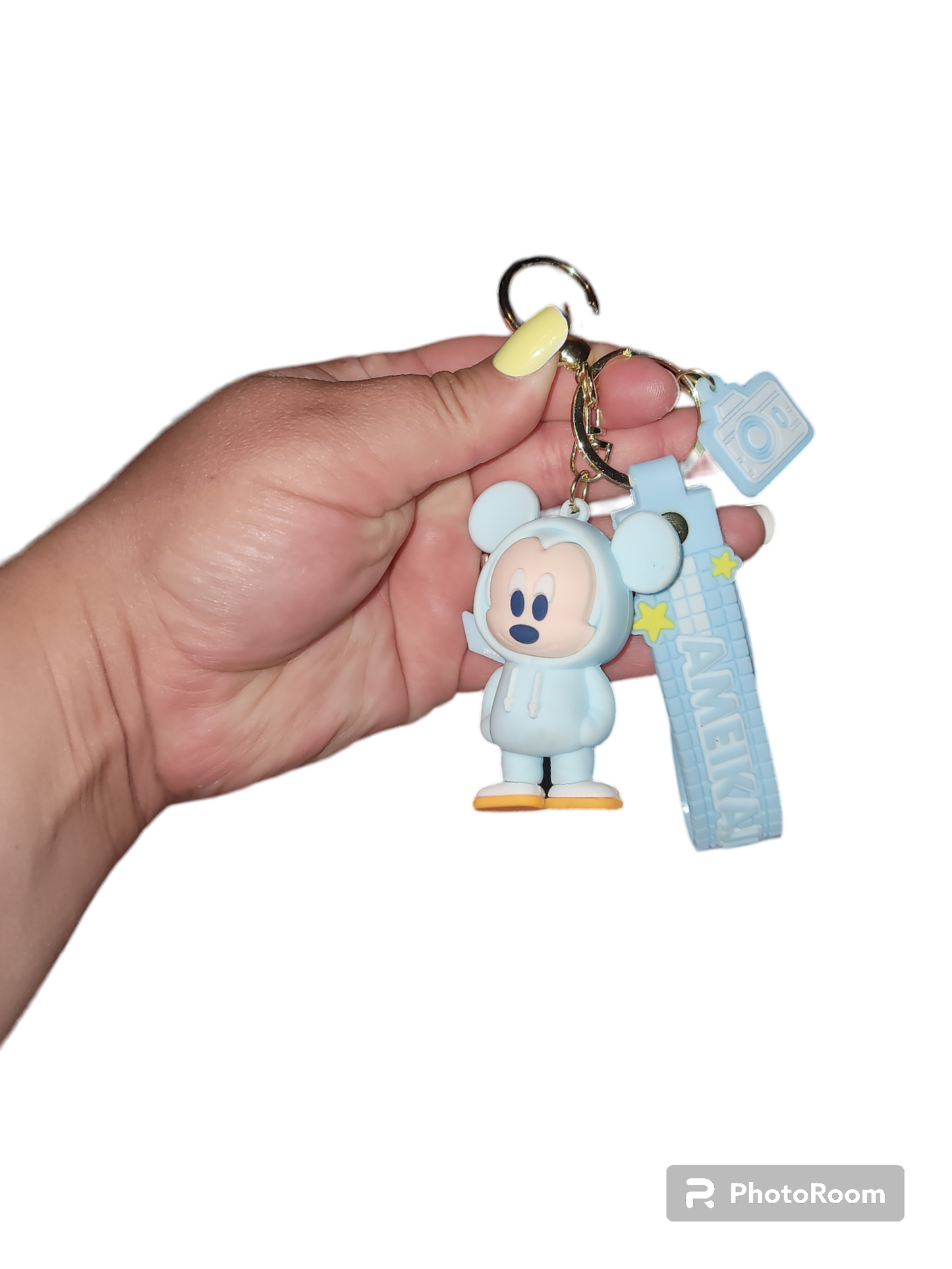 Light Blue Sports Mickey Keychain